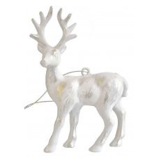 Χριστουγεννιάτικο Κρεμαστό Ταρανδάκι, Λευκό (13cm)